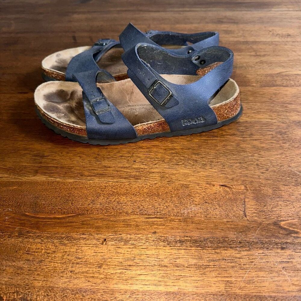 Birkenstock Birkis Fussbett Blue Double Strap Slingback Anatomical Sandals